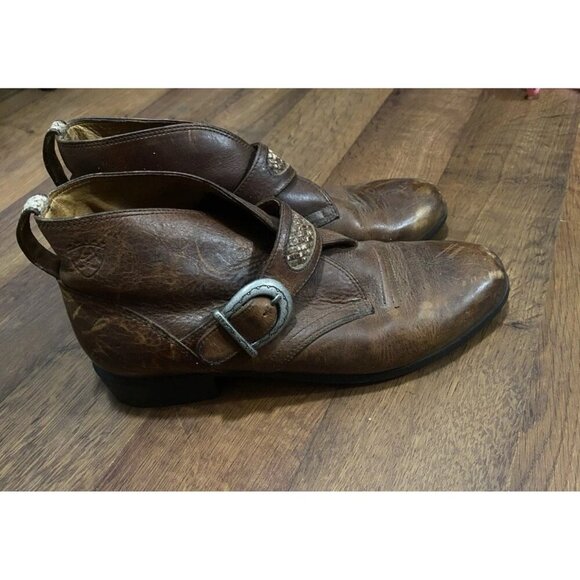Ariat Shoes - Ariat Brown Distressed Soft Leather Western Ankle Boots Women's Sz 8
